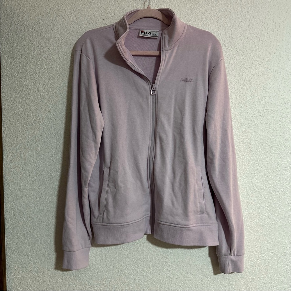 FILA Womens Activewear Jacket Lavender Fog H0189 Track Zip Up Purple Large